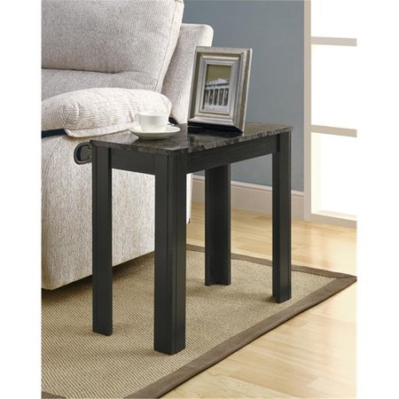 DAPHNES DINNETTE Black - Grey Marble Accent Side Table DA2618318